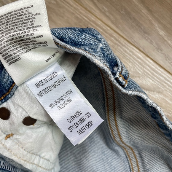 AGOLDE Women’s Riley Crop High Waist Fly Button Denim Jeans Sz 24 EUC - Picture 10 of 13